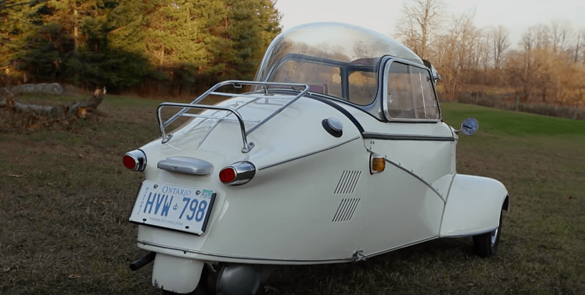 An off-white Messerschmitt KR200 with an Ontario license plate