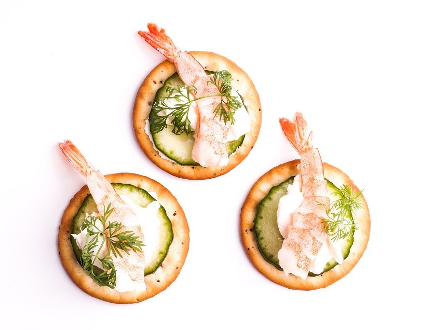 Shrimp Appetizer served on crackers