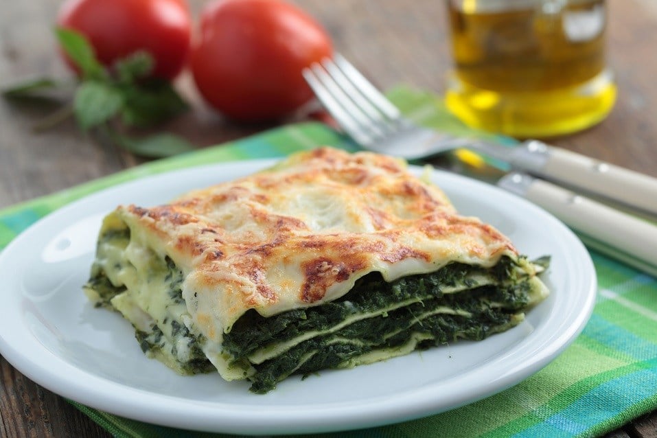 Lasagna with spinach