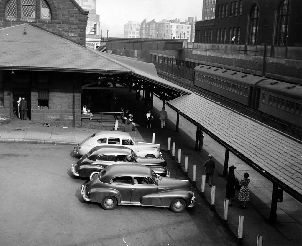 Back Bay, Boston with Trinity Place Railroad Station