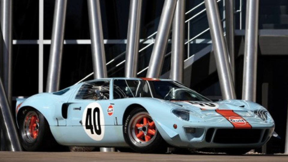 A 1968 Ford GT40 Gulf Mirage
