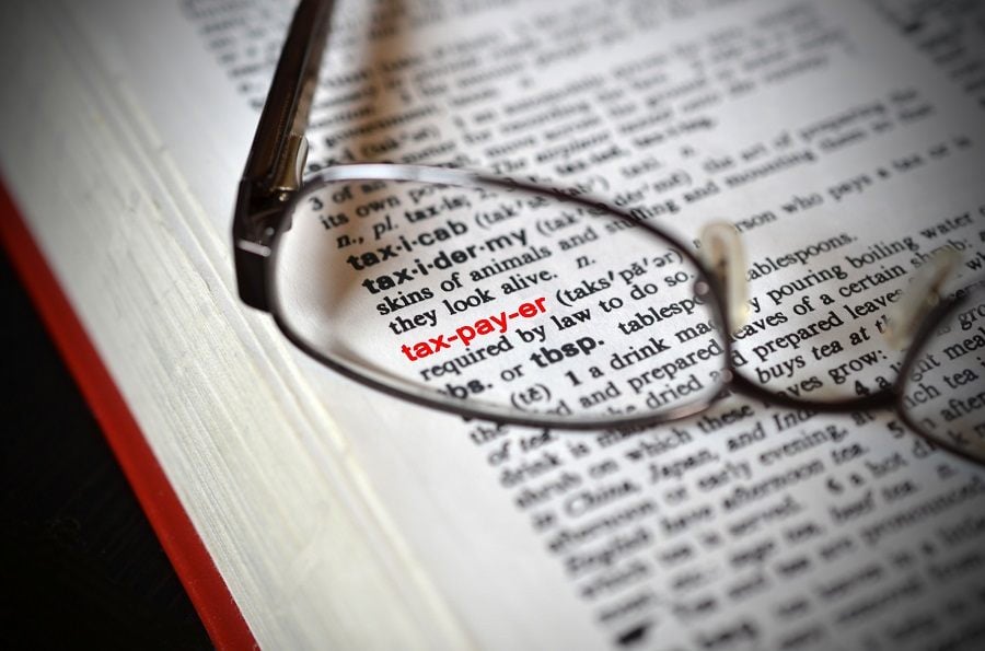 image of the word "taxpayer" in a dictionary