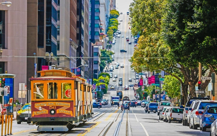 Cable car in San Francisco County