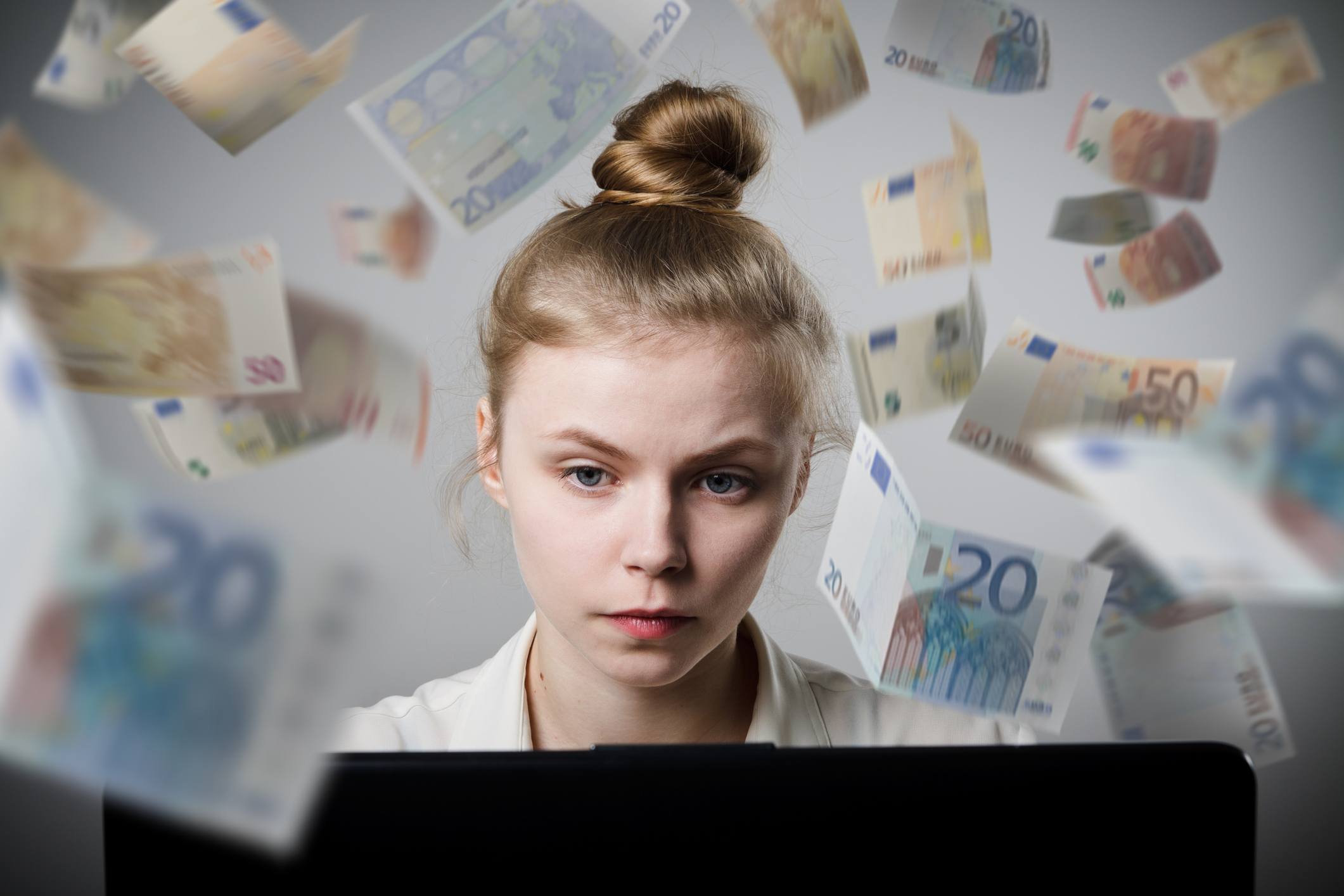 Woman using a laptop