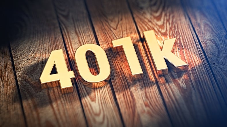 401k sign on wooden background