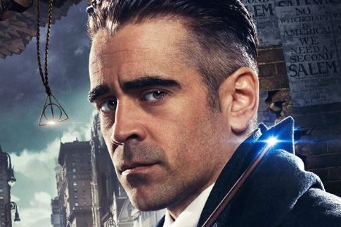 Percival Graves (Colin Farrell) and the Deathly Hallows symbol appear in a promotional image for 'Fantastic Beasts and Where To Find Them'