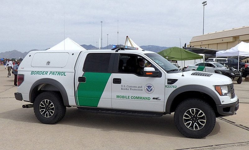 A Ford Raptor SVT after being converted to a Border Patrol vehicle.