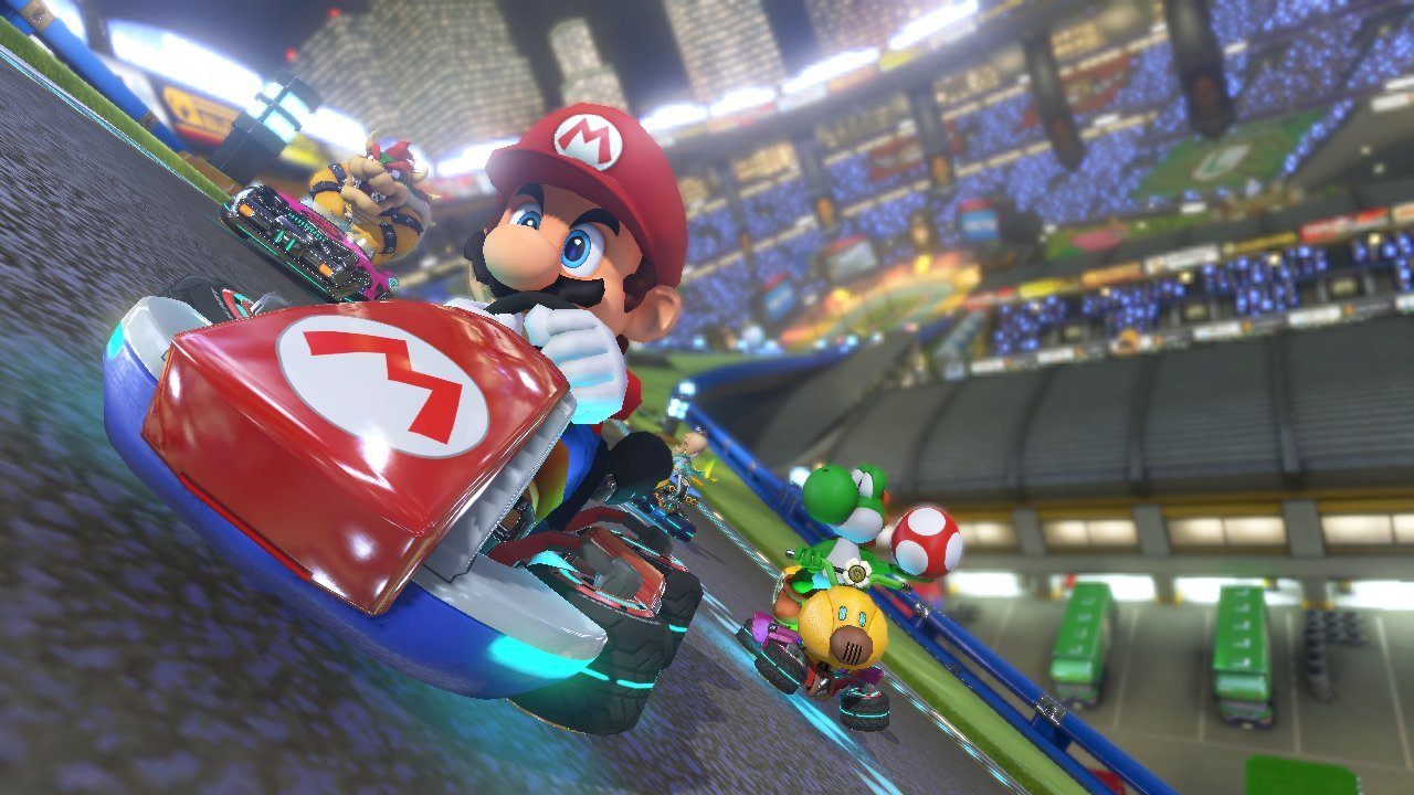 Yoshi and Mario in 'Mario Kart 8'