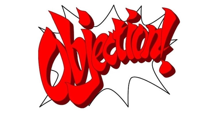 Word bubble for "Objection!"