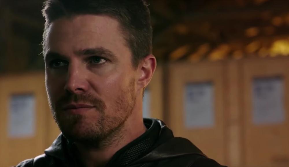 Stephen Amell's Oliver Queen in his Arrow suit on The CW's Arrow