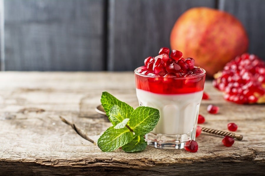 pomegranate panna cotta