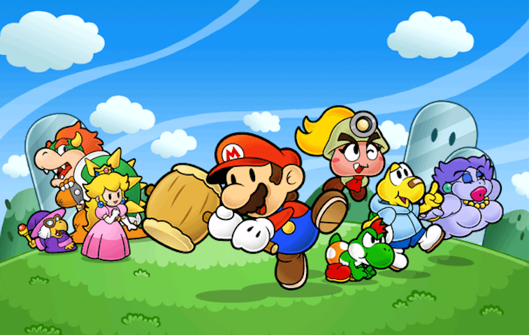 Mario and friends in 'Paper Mario: The Thousand-Year Door'