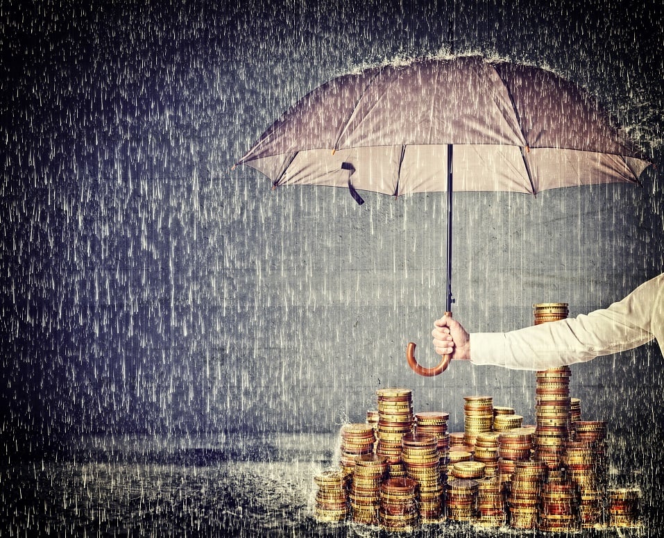 umbrella protect euro coin
