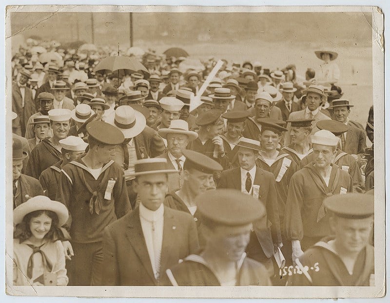 Teddy Roosevelt in a crowd