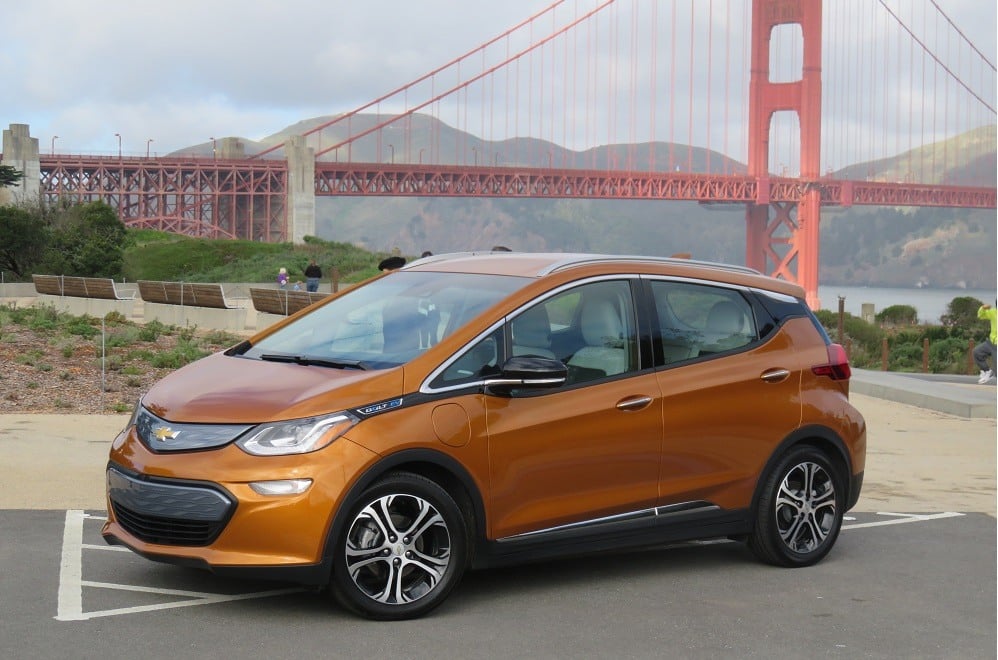 The 2017 Chevrolet Bolt EV adds 25 miles per hour on Level 2 home chargers