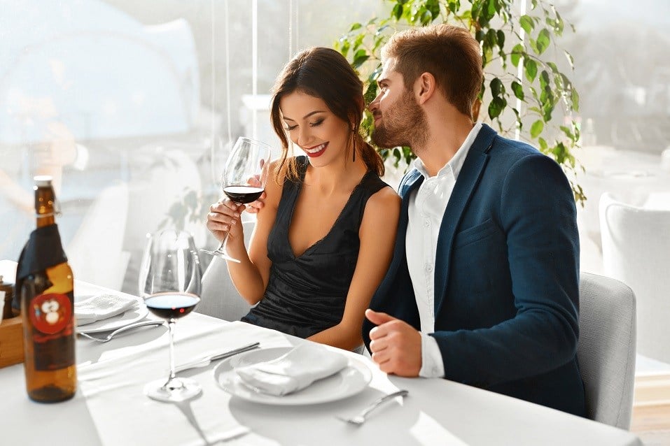 a couple having a romantic dinner