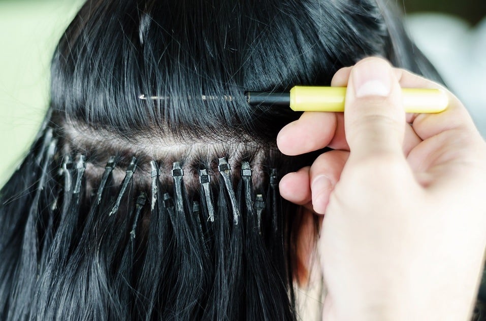 hair extensions on a white background