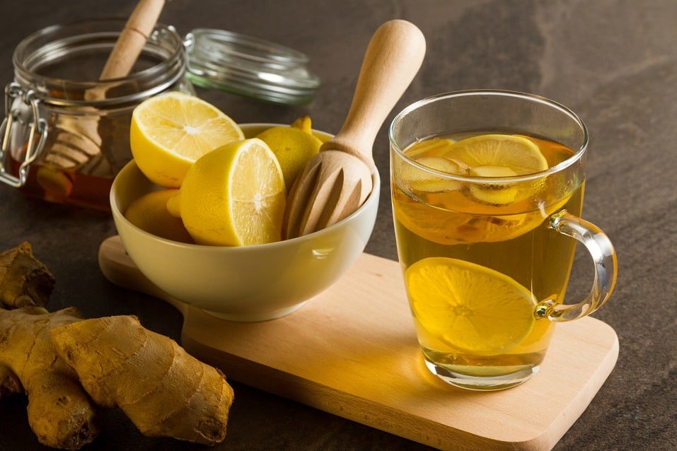 Hot tea with ginger and honey Hot tea with ginger and honey