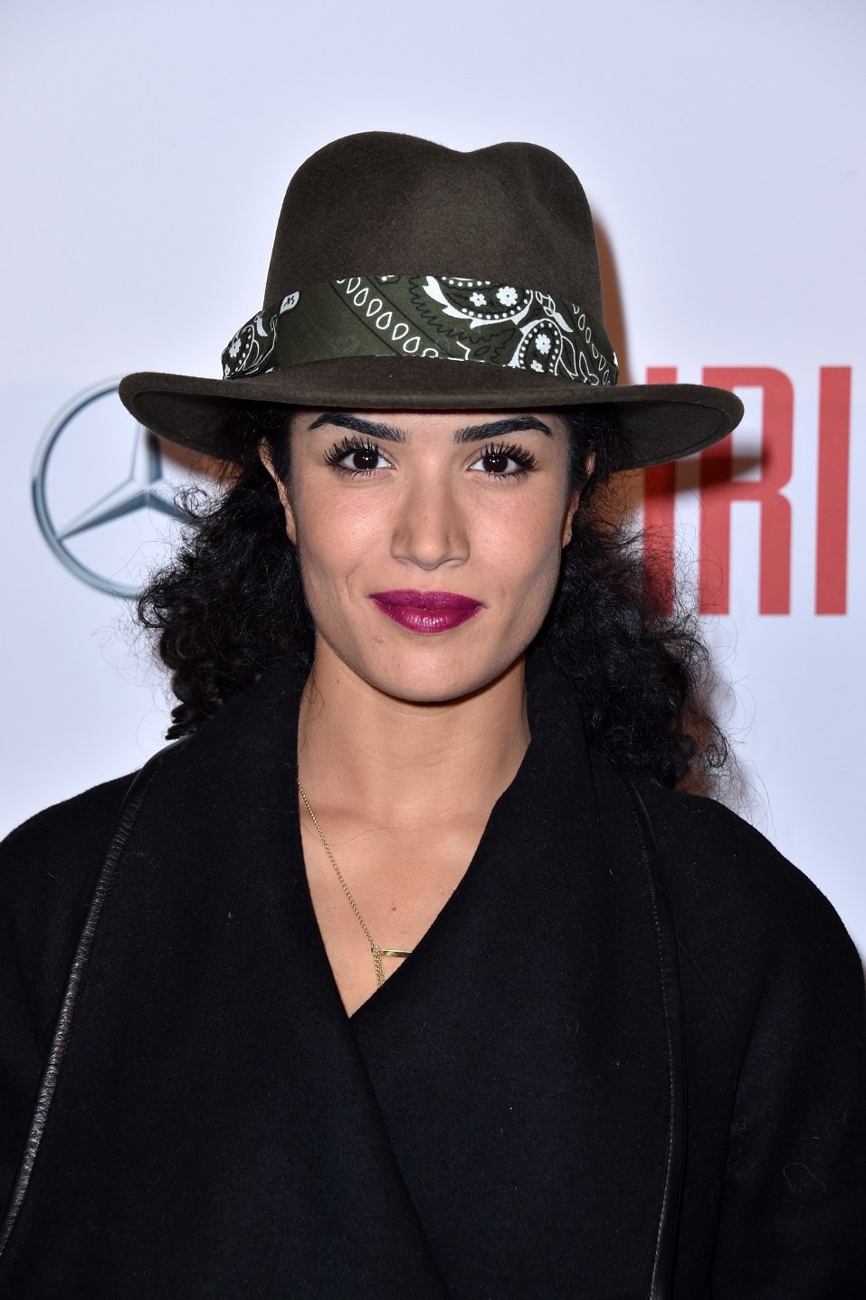 Sabrina Ouazani attends "Iris" Paris Premiere at Gaumont Champs Elysees
