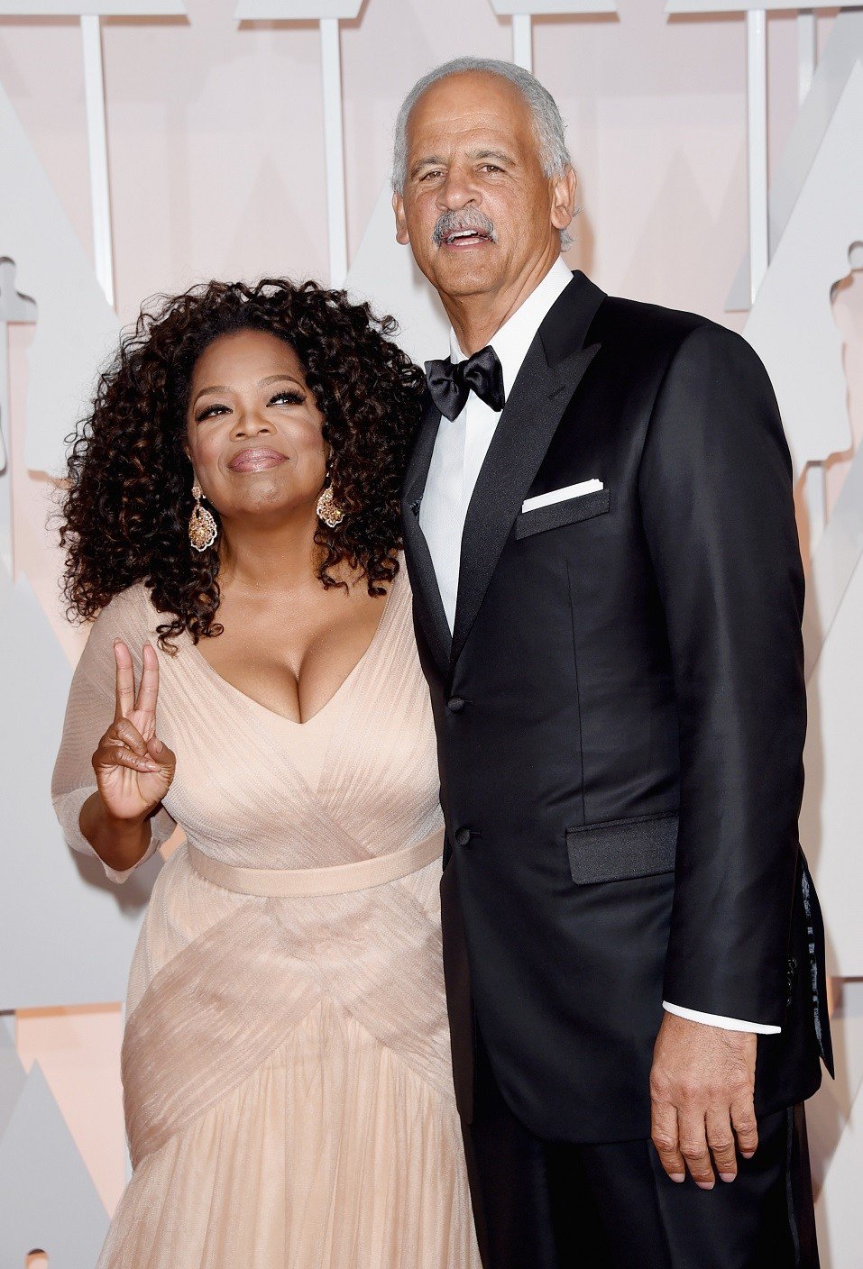 Oprah Winfrey (L) and Stedman Graham attend the 87th Annual Academy Awards