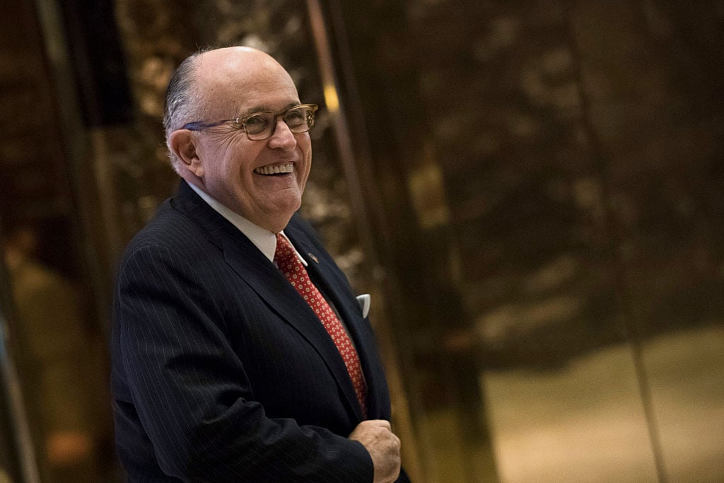 Former New York City mayor Rudy Giuliani arrives at Trump Tower