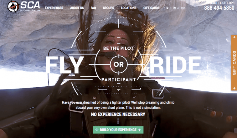 Screenshot from the Sky Combat Ace website
