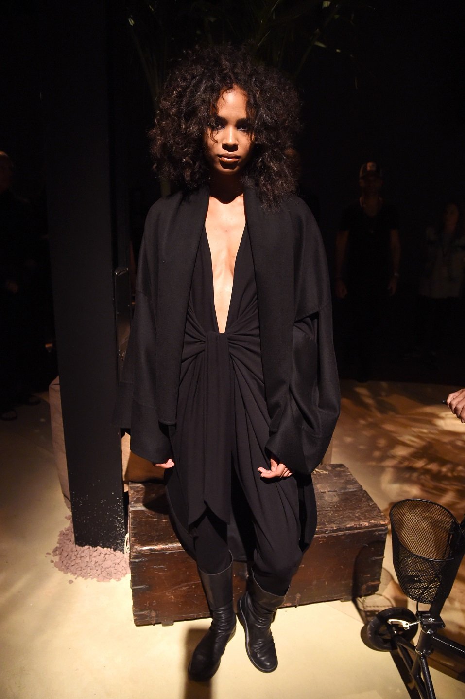 A model poses for Urban Zen during New York Fashion Week
