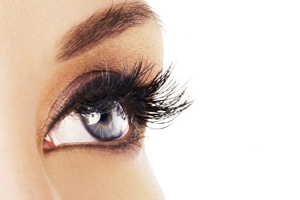 Woman eye with long eyelashes