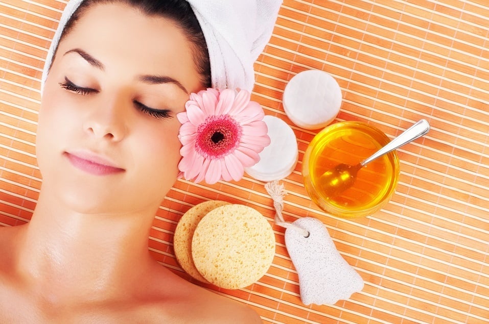 young woman in spa