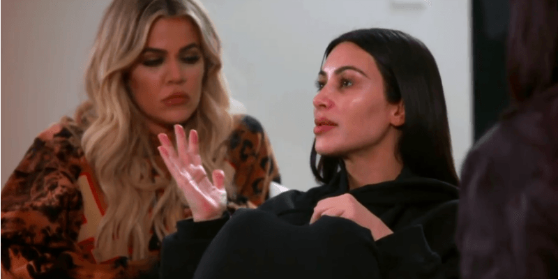 Kim is crying talking to Khloe on Keeping Up With the Kardashians