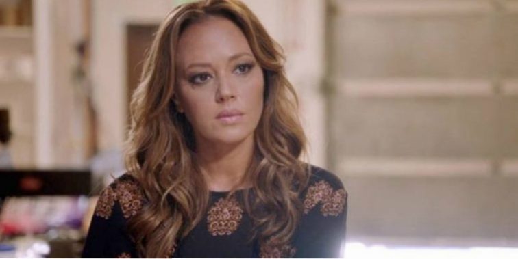 Leah Remini looking serious on Leah Remini: Scientology and the Aftermath