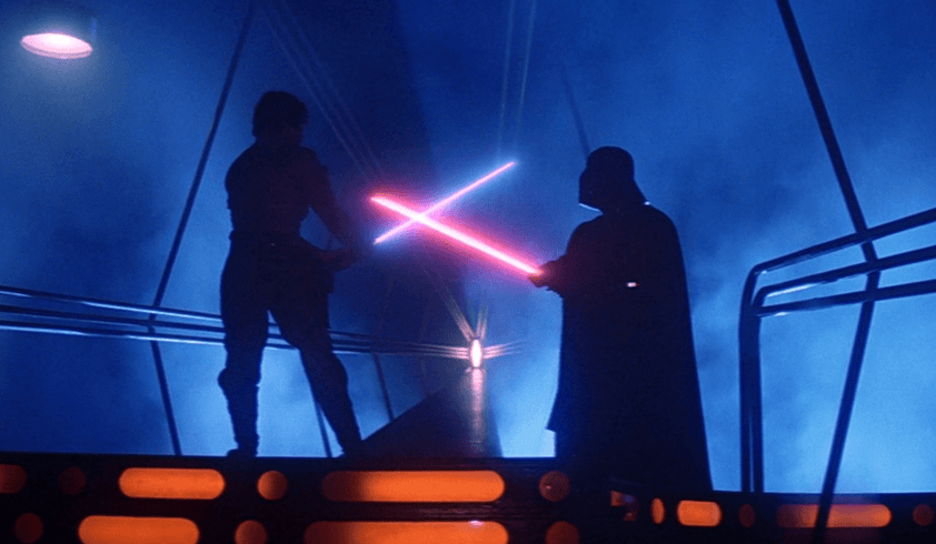 Star Wars lightsaber duel