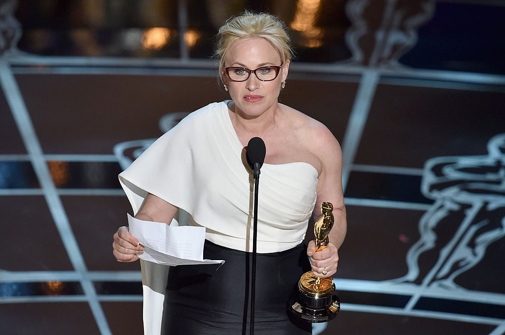 Actress Patricia Arquette accepts the award for Best Actress in a Supporting Role for "Boyhood"