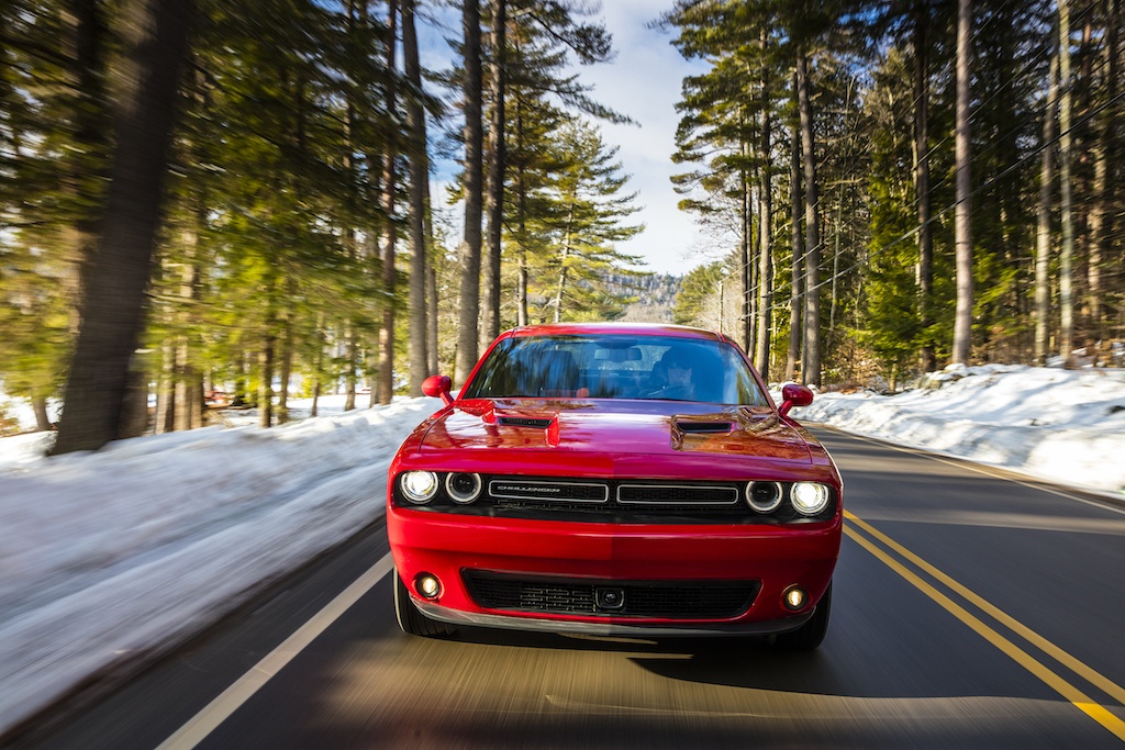 A red 2017 Dodge Challenger GT AWD