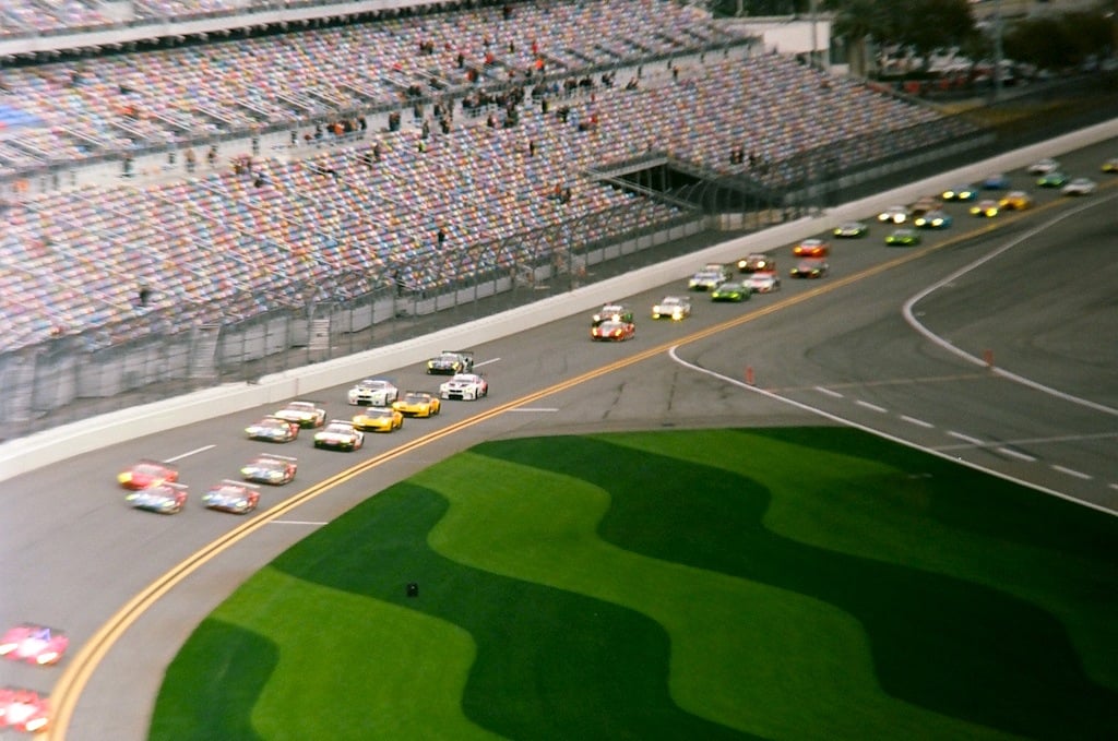 The race starts as the pace car pulls back into the pits