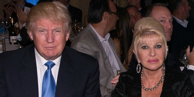 Donald and Ivana Trump at a formal reception. 
