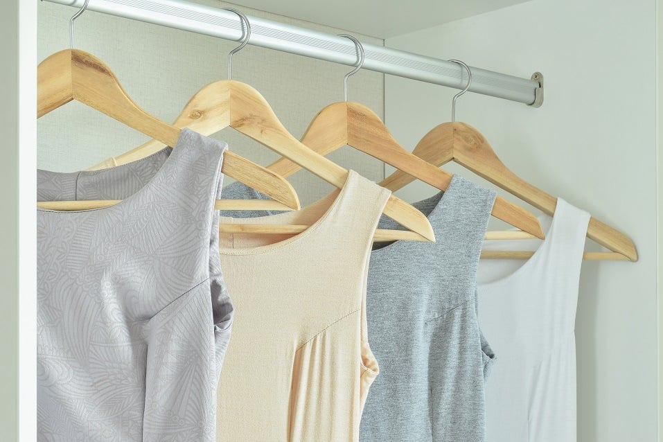 Female clothes on hangers
