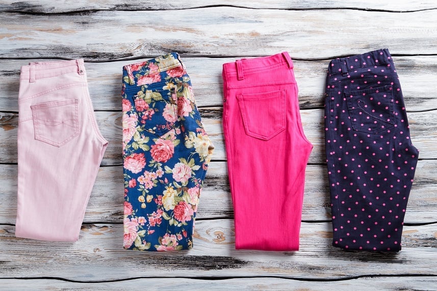 Floral and pink folded pants
