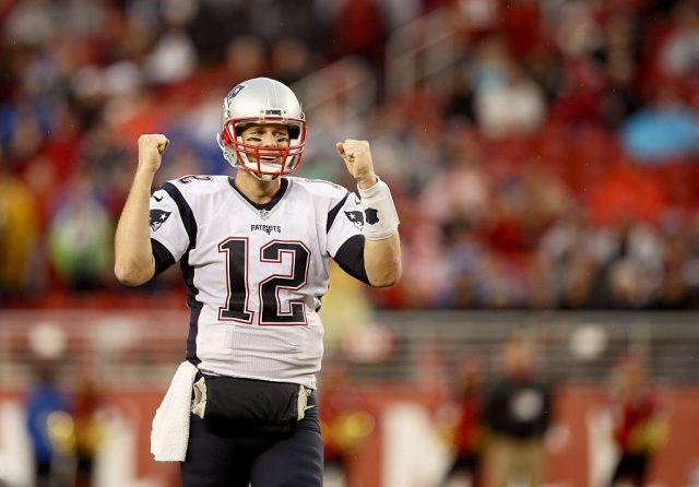 Tom Brady on the football field.