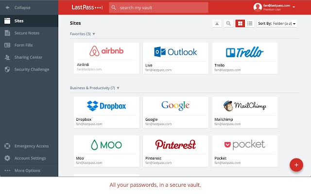 The LastPass Chrome extension