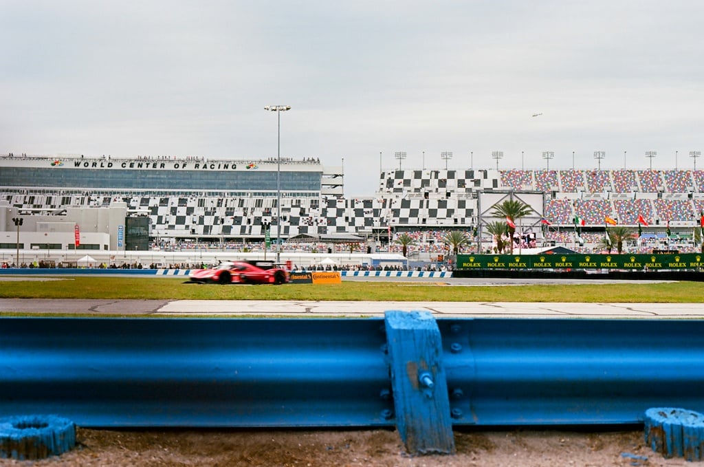 The Number 55 car shortly before the fire