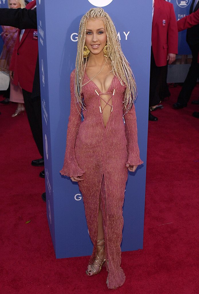 Pop diva Christina Aguilera arrives at the 43rd Annual Grammy Awards