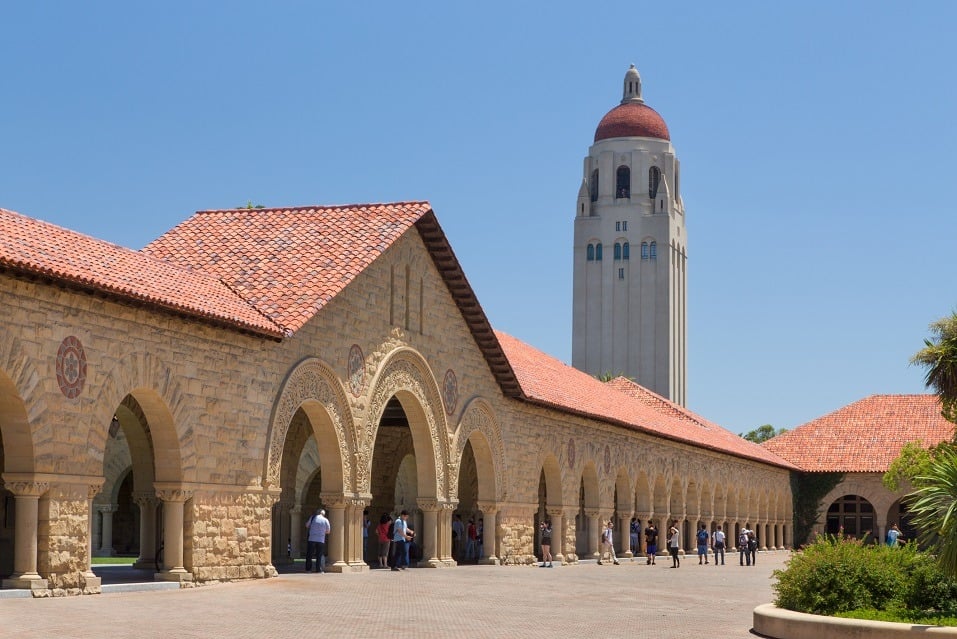 Stanford University features original sandstone walls