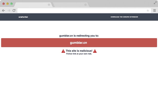 The Unshorten.link Chrome extension