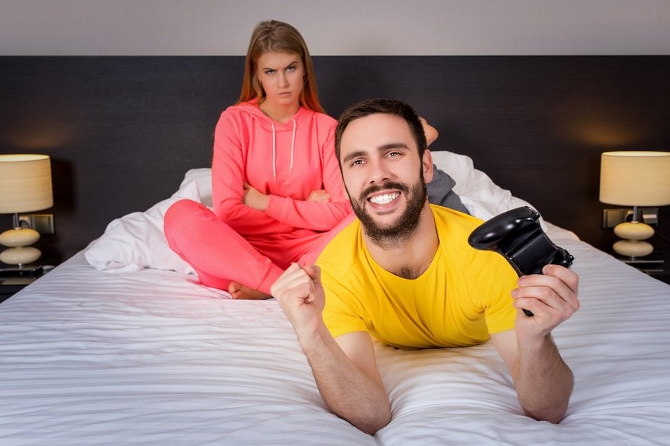 man playing video games man playing video games