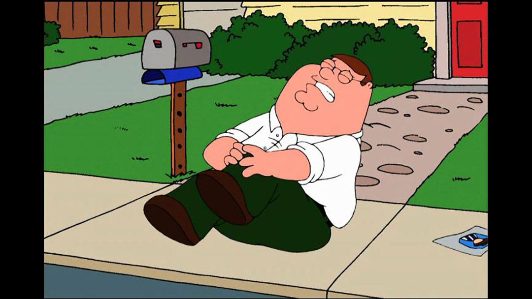 Peter Griffin holding his knee in pain