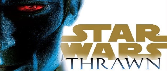 Cover art for the new Thrawn novel, showing a quarter of Thrawn's glaring face