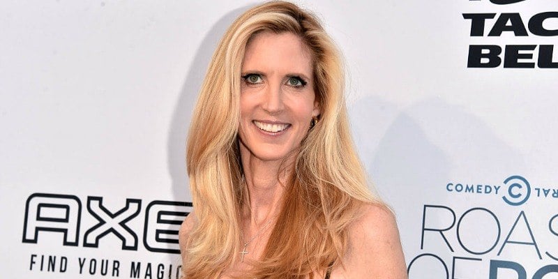 Ann Coulter is smiling on the red carpet.