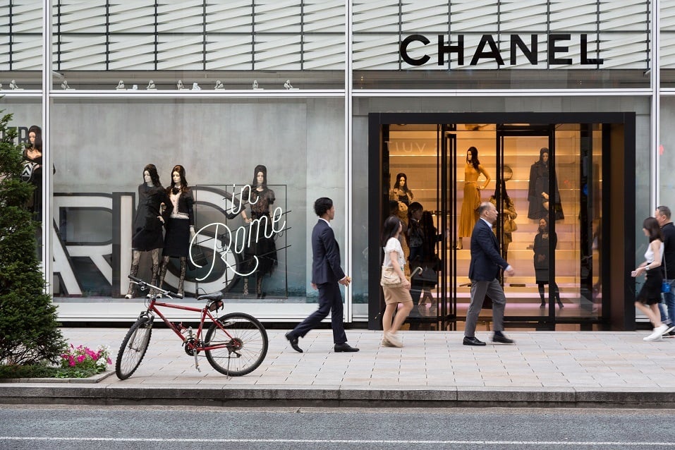 Chanel in the expensive shopping district of Ginza
