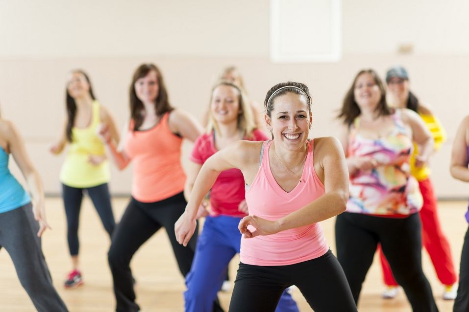 Women in dance fitness class Women in dance fitness class